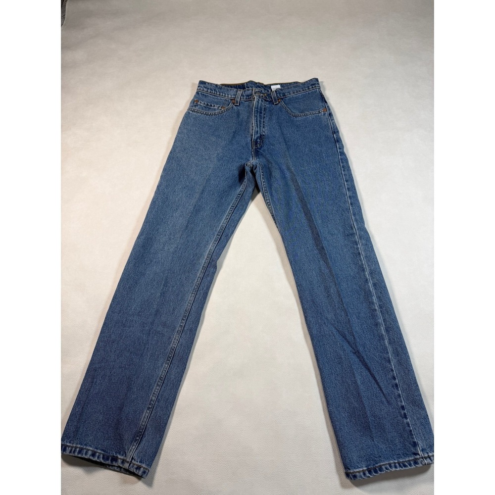 1998 Levis 505 Regular Fit Straight Leg Mens 30x30 Jeans Blue Vintage - Picture 2 of 11